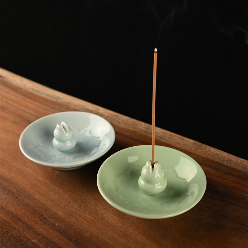Portable incense stick, celadon incense stick, ceramic incense burner, household indoor agarwood and sandalwood incense burner, simple incense stand pic 6