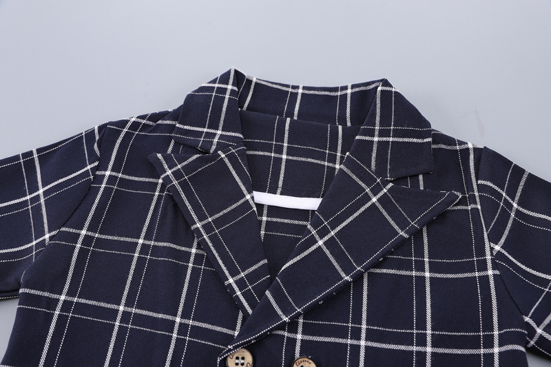 韩版宝宝长袖西装三件套2024秋季新款儿童开学装男童表演礼服套装详情5