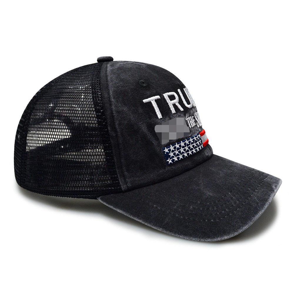 2024春夏潮棒球帽网眼帽川普纯棉太阳帽男女士水洗跨境防晒鸭舌帽详情9