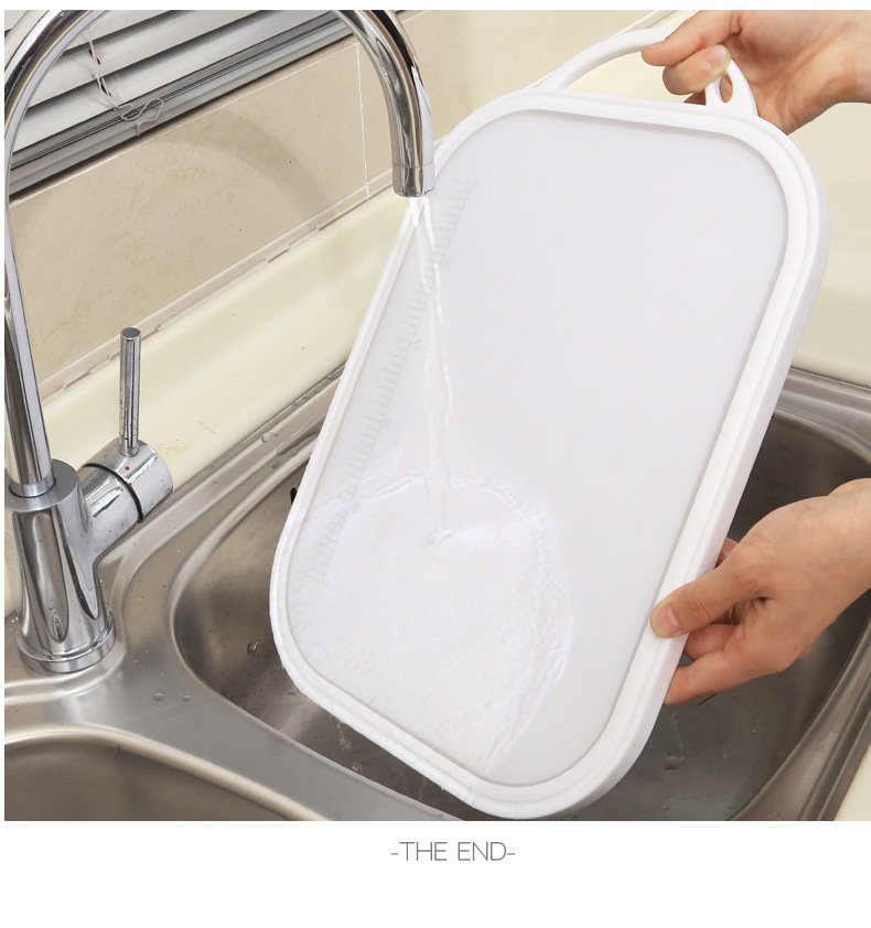Plastic cutting board, household kitchen cutting board, baby food cutting board, meat, vegetable and fruit cutting board with scale and groove pic 15