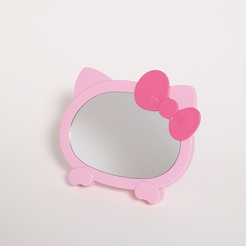 新款卡通可爱镜子家用Hello Kitty蝴蝶结少女心台式化妆镜详情8