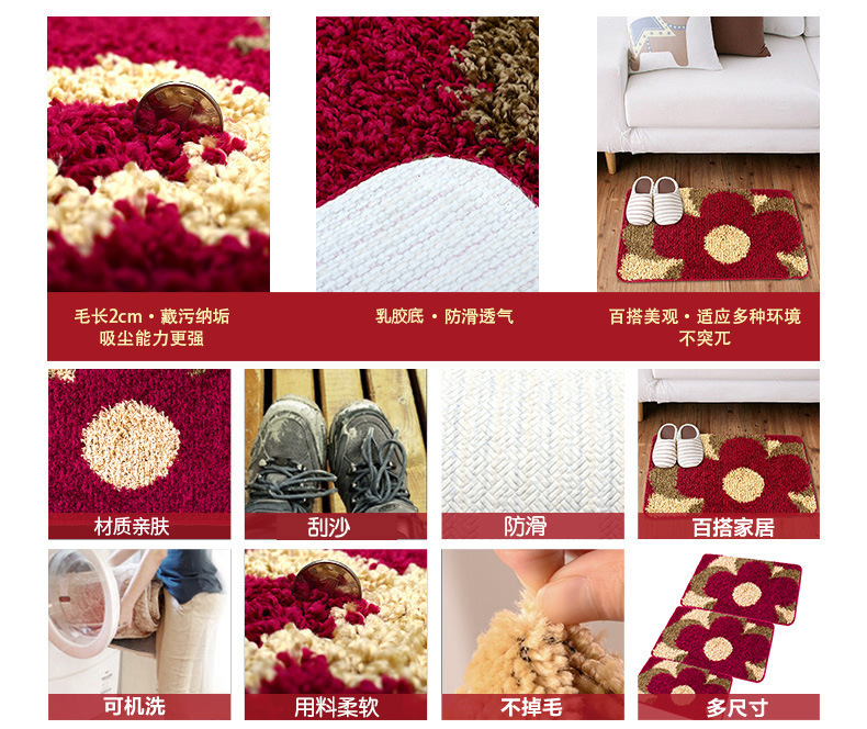 Wholesale of Xia Lang floor MATS, curved head yarn entrance door MATS, bedroom absorbent floor MATS, and bathroom anti-slip MATS pic 4