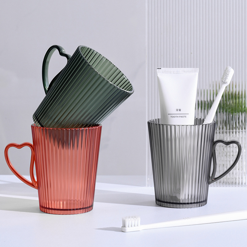Transparent thickened washbasin cup, hotel brushing cup, homestay toothbrush cup, plastic cup, simple toothed cylinder without handle pic 1