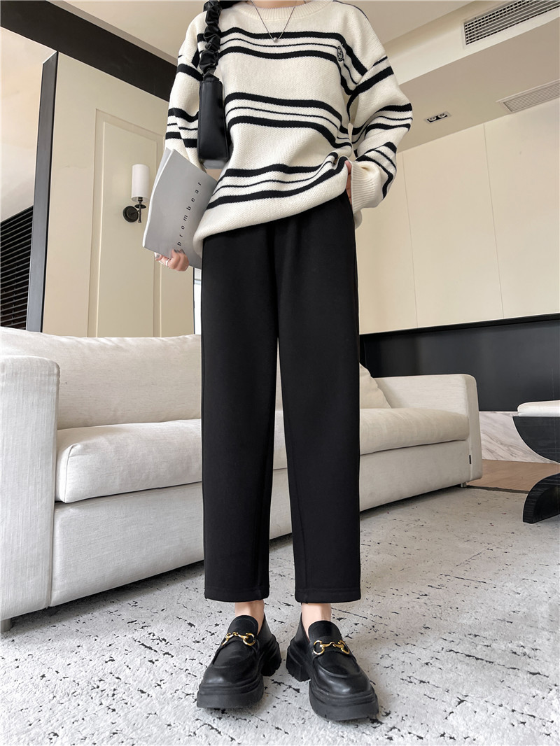 【温暖一条过冬】巨显瘦好搭的毛呢裤女加绒加厚显瘦高腰九分裤详情21