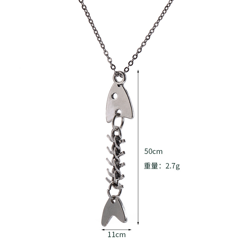 Factory wholesale DIY alloy accessories, fishbone pendant beads, retro fish-shaped versatile bracelet jewelry accessories pic 4