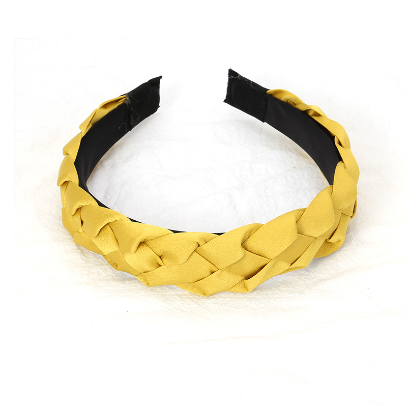 欧美纯色手工编织麻花头箍 亚马逊潮流单色辫子头扣 洗脸压发发饰详情20