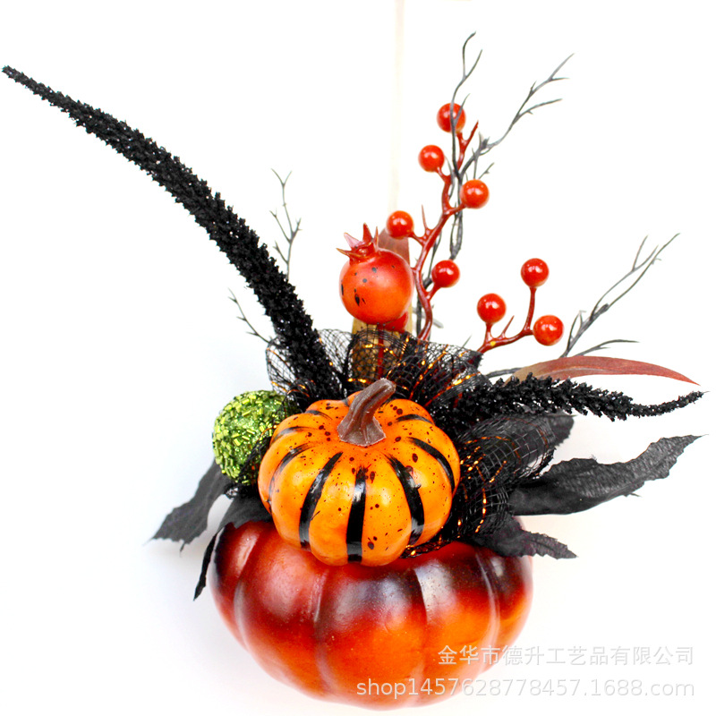 Harvest Festival simulation pumpkin ornaments, handcrafted small bonsai, Halloween autumn color pumpkin decorative ornaments pic 3