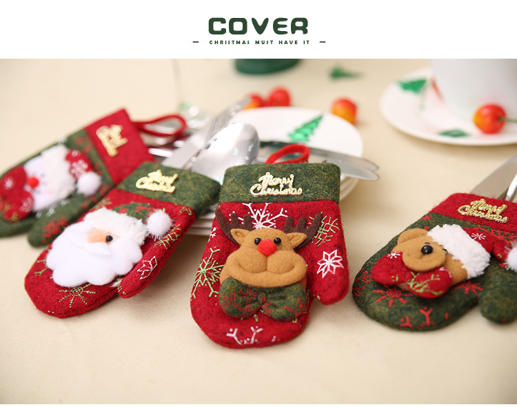 New Christmas decoration items, restaurant table decorations, tableware covers, knife and fork covers, gift bags, Christmas glove styles pic 5