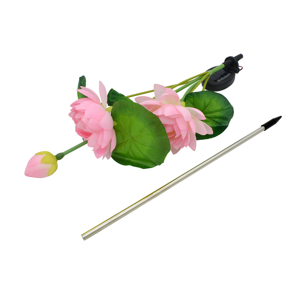 Three solar-powered lotus lamps, LED solar lotus lamps, lawn ground insertion lamps, simulated flower lamps and pole lamps pic 11