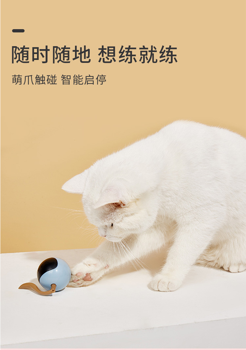 Pet toy smart rolling cat ball toy LED bite resistant light up fun chasing toy pet cat ball pic 3
