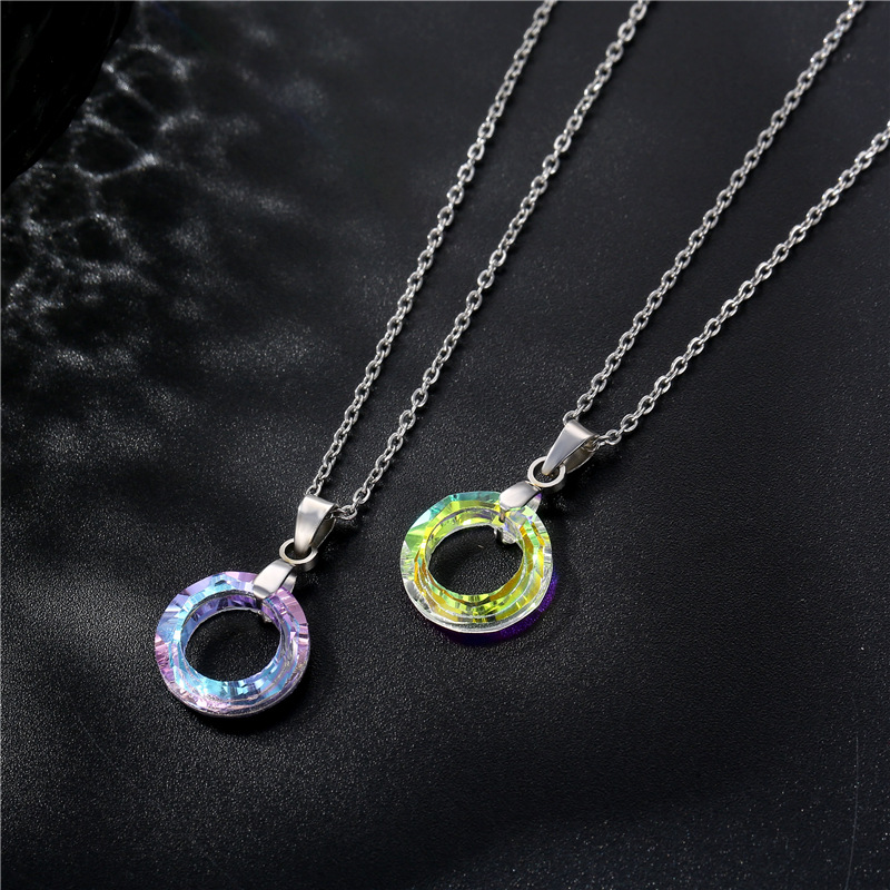 Amazon popular accessories K9 crystal pendant new Stainless steel short necklace collarbone chain wholesale from South America pic 4