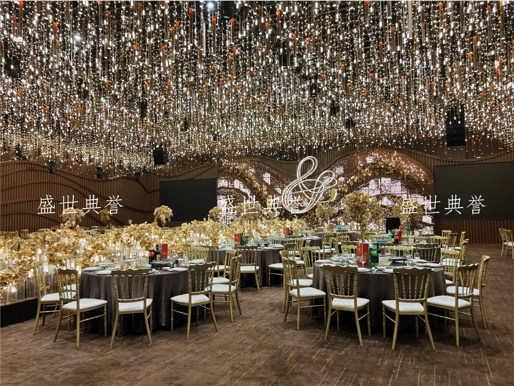 Hangzhou Banquet Center dining tables and chairs Hotel theme wedding bamboo joint chairs, European-style wedding castle chairs, wedding banquet folding chairs pic 18