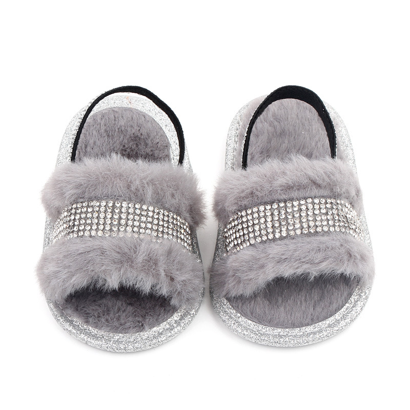 0-1岁宝宝鞋毛毛凉拖水钻室内宝宝鞋学步鞋批发 2760详情8