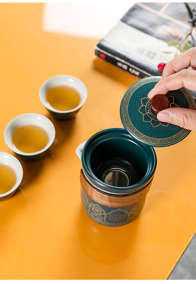Simple travel tea set, portable outdoor kung Fu tea set, ceramic tea set, business quick customer cup gift pic 26