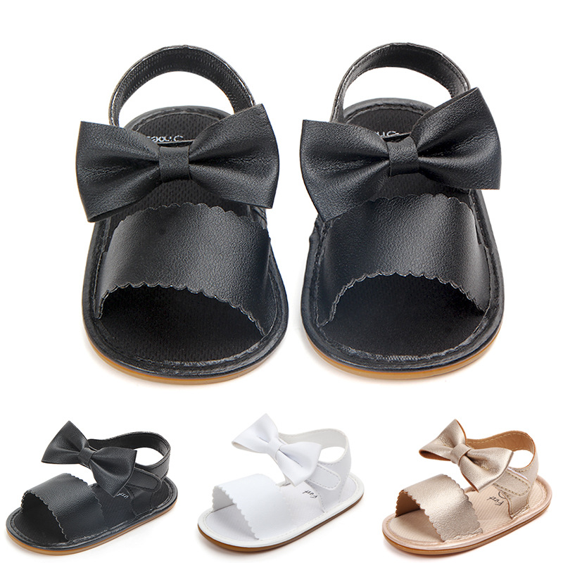 Summer new style 0-1 year old girl baby bow PU soft-soled walking shoes and infant sandals wholesale 0960 pic 1