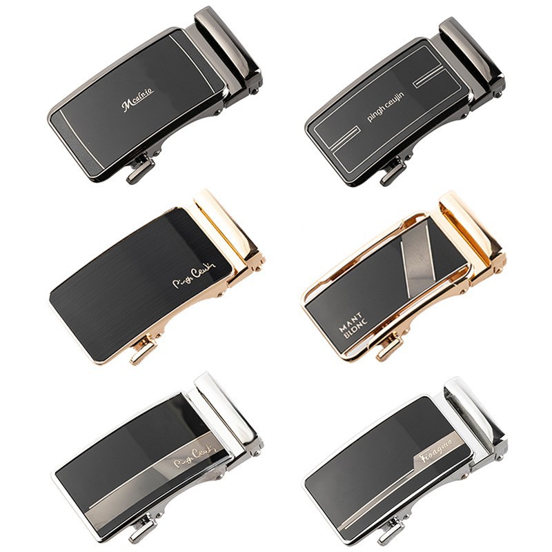 厂家批发商务男士皮带扣合金属镜面配35mm棘轮皮带腰带扣自动扣详情3