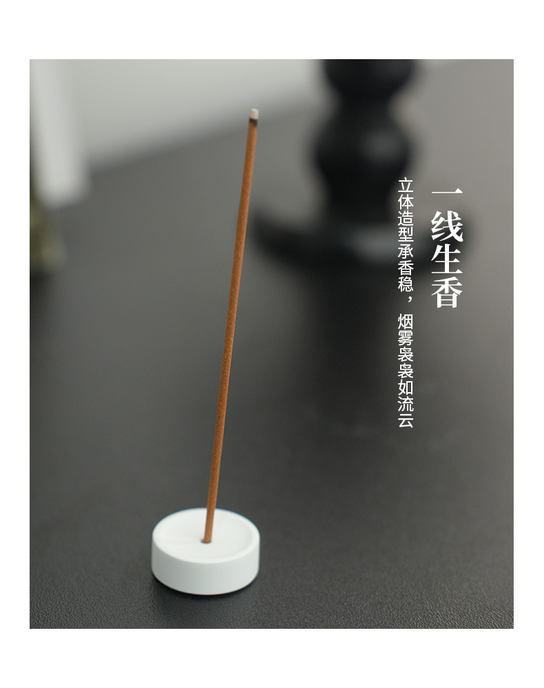 Young, small, round, gypsum incense stick, agarwood, sandalwood incense burner accessories, incense holder, creative household incense stand pic 4