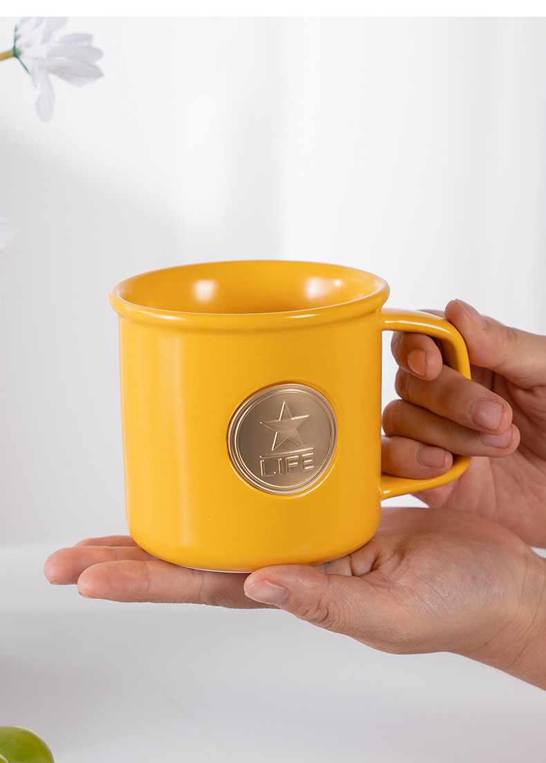 Starba-style mugs, copper plates, enamel cups, copper MEDALS, ceramic water cups, customizable logos, cultural and creative opening gifts pic 9