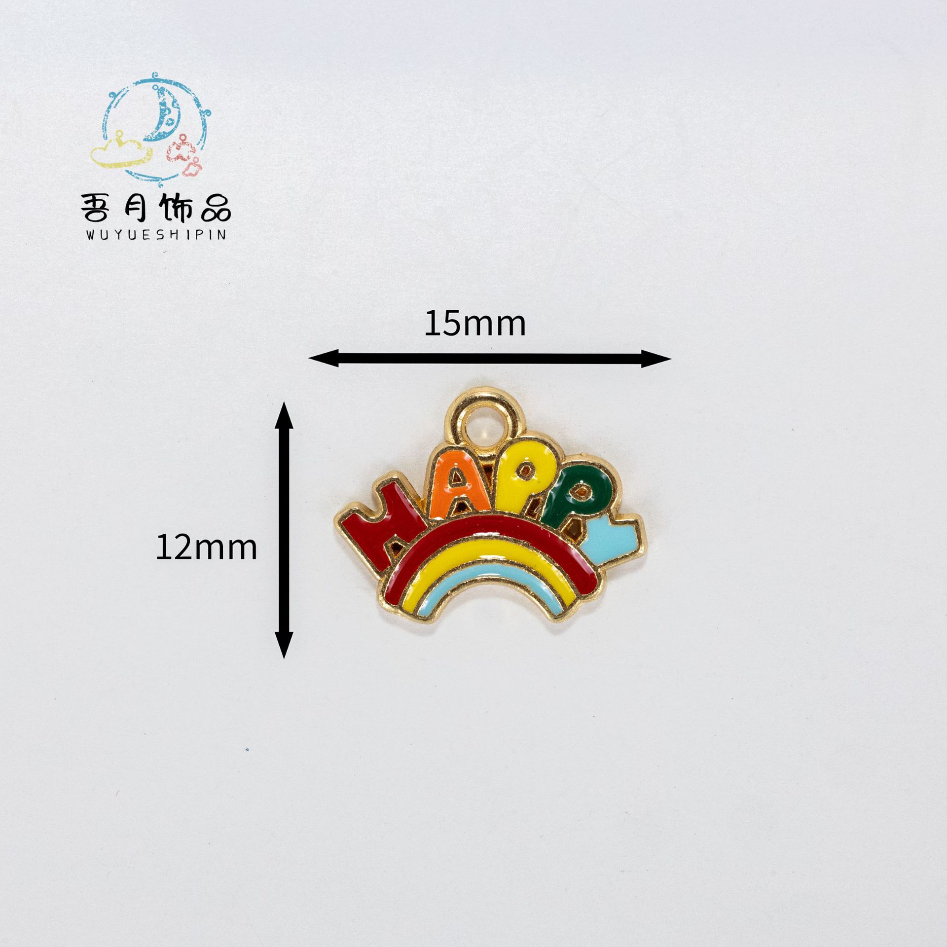 彩虹滴油合金饰品配件项链手链耳环耳饰手工diy材料义乌批发厂家详情2
