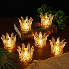 New transparent teardrop-shaped base simulation LED electronic candle, InS-style luminous creative birthday decoration night light pic 13