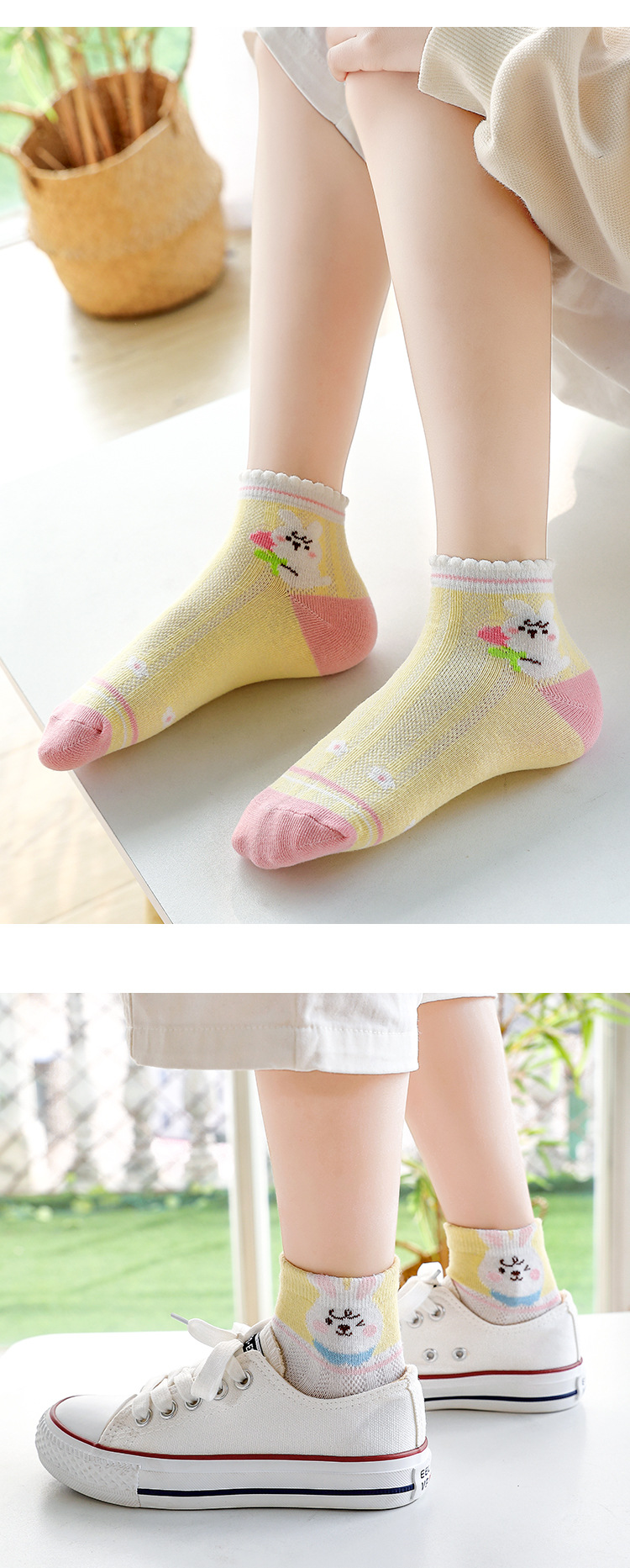 儿童袜子夏季薄款网眼船袜男童女童宝宝袜子纯色卡通童袜春夏短袜详情13