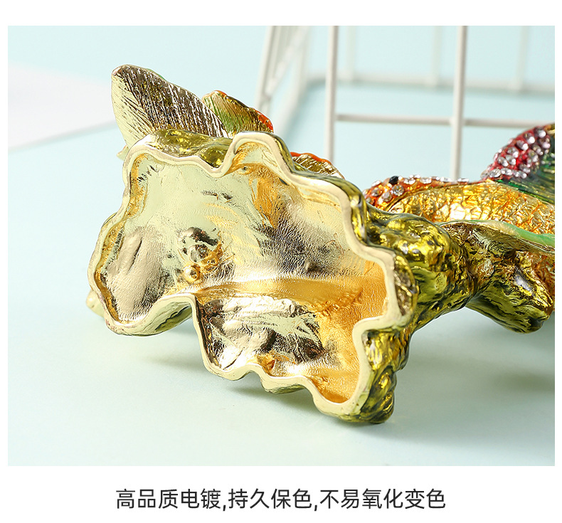 Desktop decorative items, enamel tree stump, eagle light, hand-painted zinc alloy metal handicraft jewelry box manufacturer wholesale pic 9