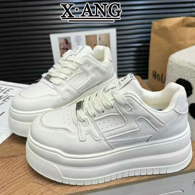 真皮7cm内增高德训鞋女鞋2025春夏季新款百搭厚底休闲运动阿甘鞋详情8