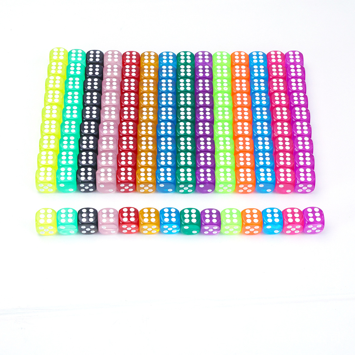 16mm透明骰子水晶实色亚克力筛子新包装盒装骰子彩色多种颜色可选详情9