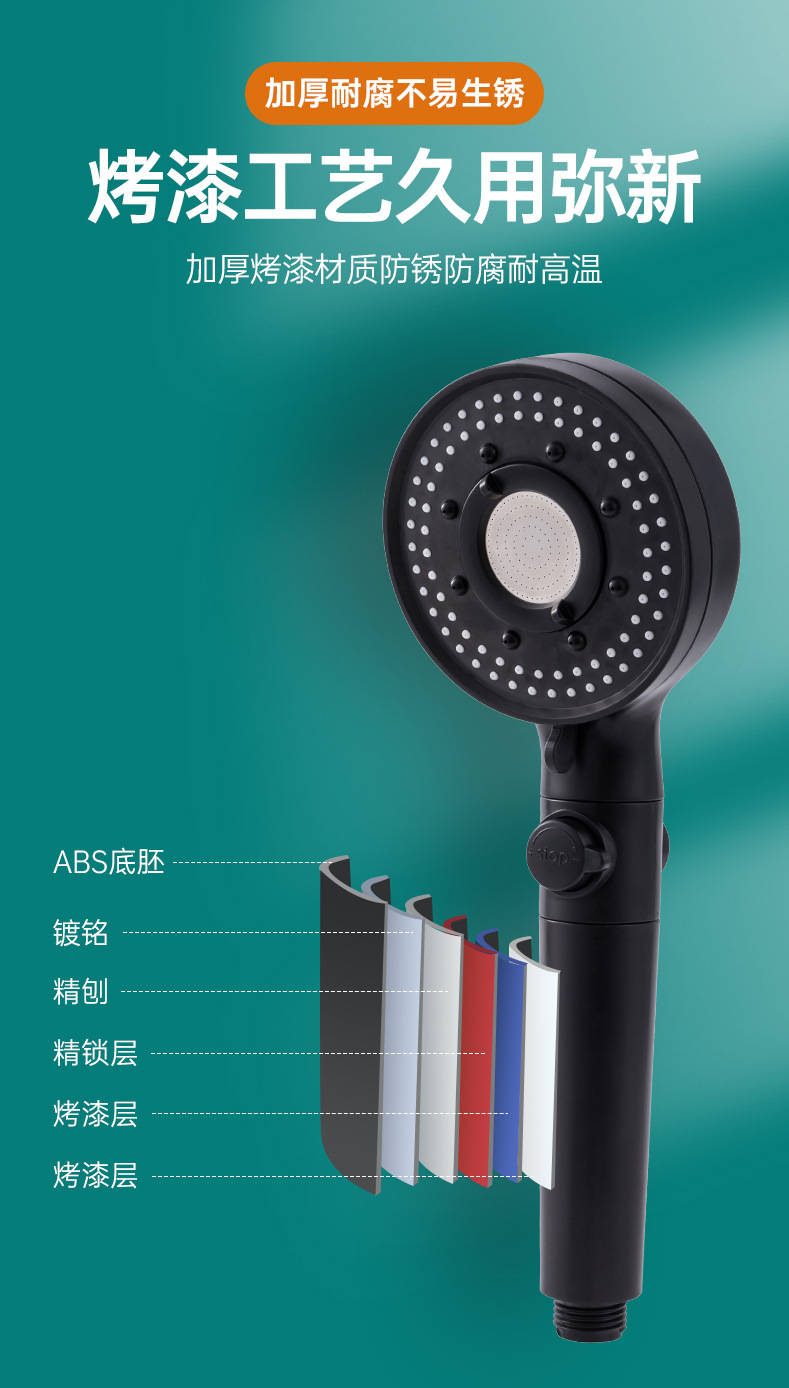 Darth Vader Magic Five-speed Showerhead Pressurized Shower Set for taking a bath, getting wet in the rain, flower drying head, lotus pod water stop and Atomization pic 23