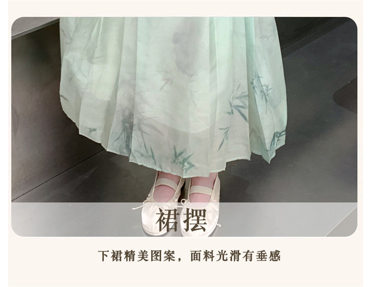 女童套裙2024新款中大童洋气国风刺绣汉服夏季短袖马面裙两件套详情8