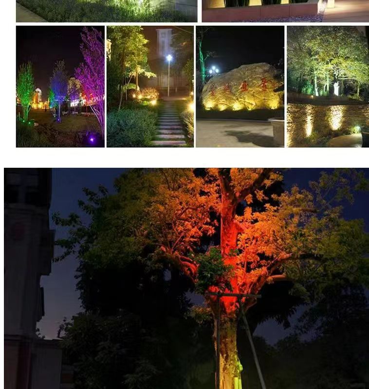 太阳能照树灯七彩投光灯户外防水超亮园林景观亮化庭院照树射灯详情15