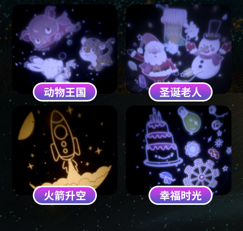 2023新款太空雪人星空投影灯家卧室氛围伴睡满天星儿童床头灯详情6