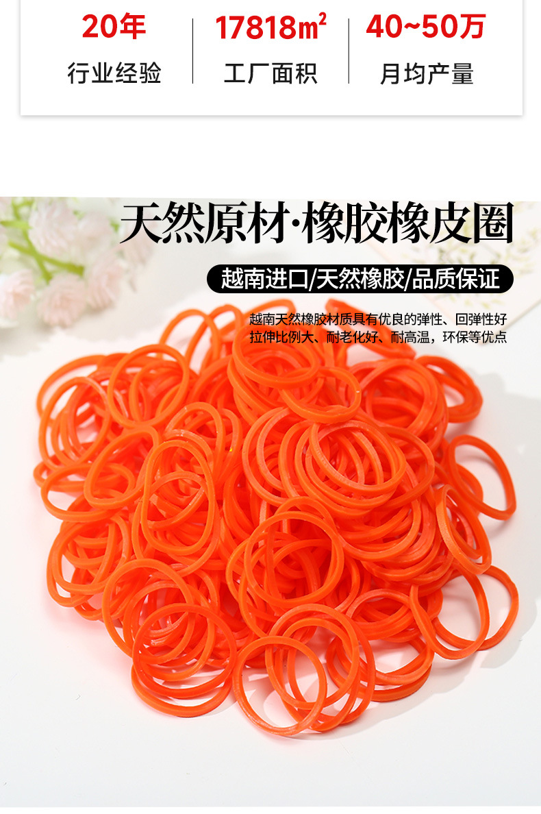 越南彩色橡皮筋高弹编制橡皮圈抗老化牛皮筋办公捆绑用橡胶圈批发详情2