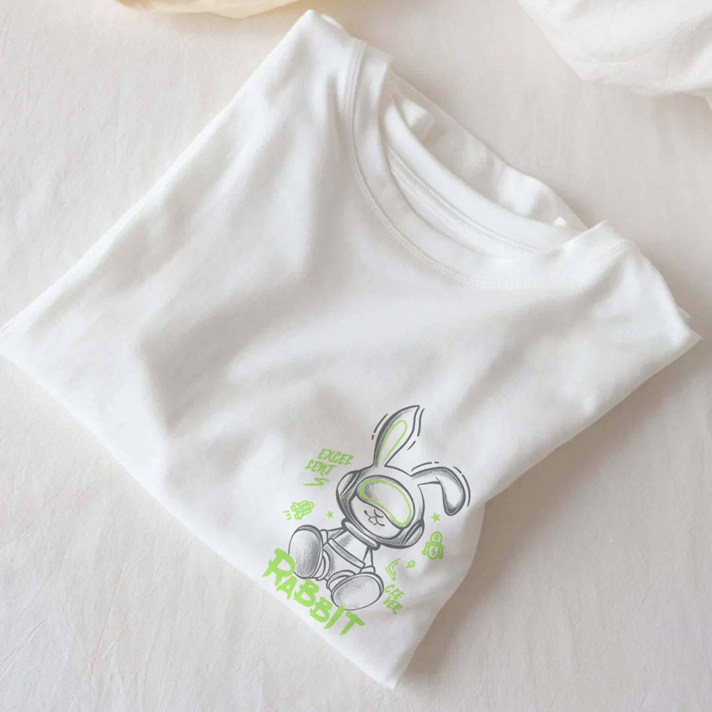 t恤女装短袖夏季小众印花正肩圆领简约品质重磅不透纯棉白色上衣详情19