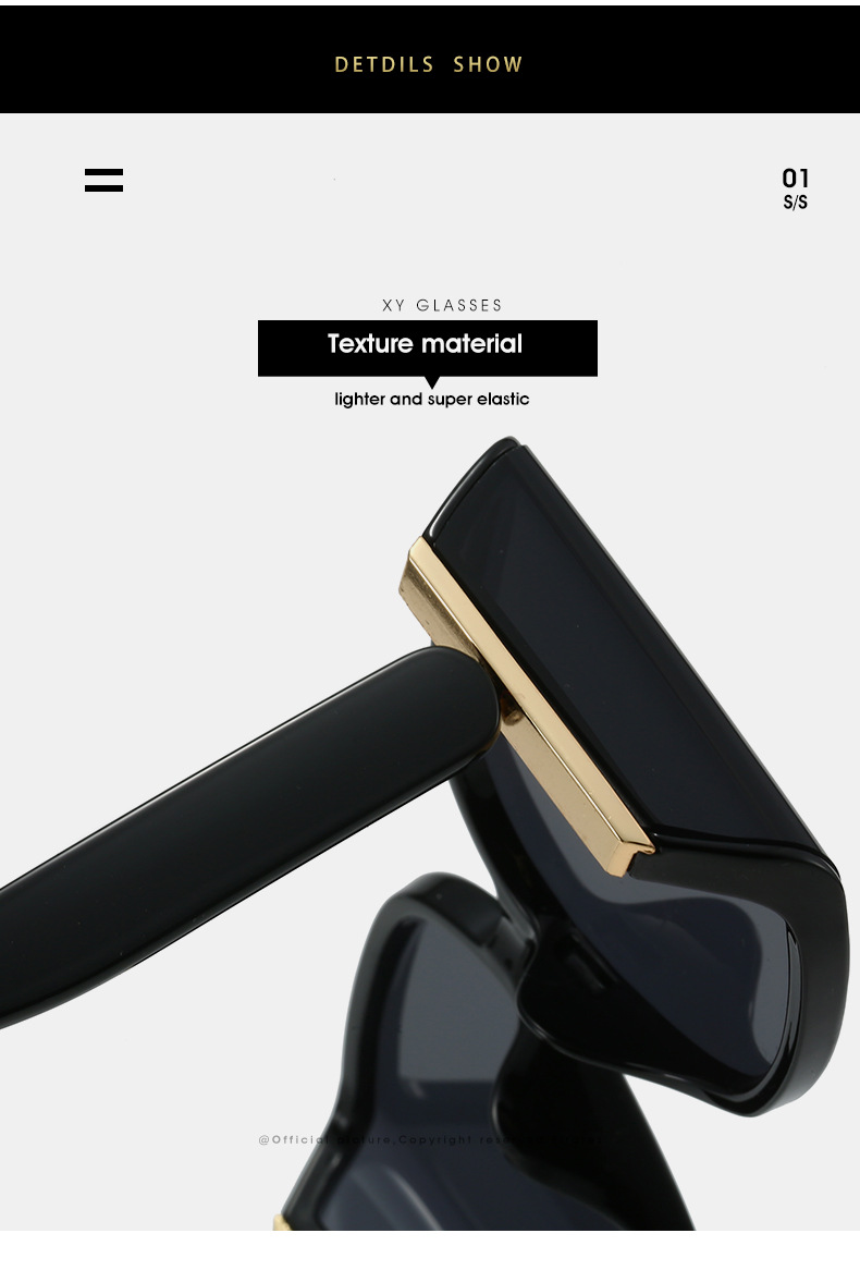 Fashionable large-frame multi-sided curved lens sunglasses, high-end European and American UV-resistant sunglasses, and personalized street style glasses pic 14