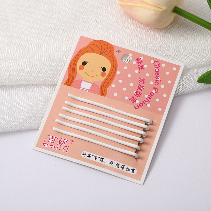 现货新款白色发夹清新甜护士夹刘海发饰bb夹一字夹多款配饰批发详情11