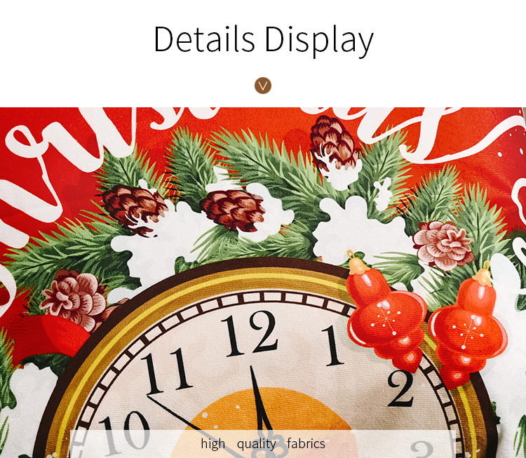 新款圣诞节装饰品创意绒布枕头套卡通老人印花枕套方形抱枕套详情13