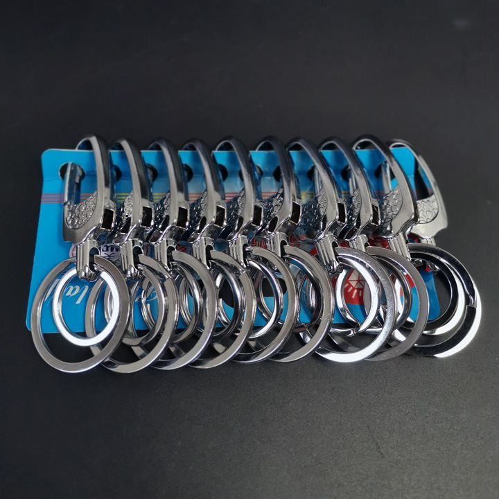 I1928 alloy double-ring keychain, keychain ring creative accessories, bag pendant, Yiwu 2-yuan 2-yuan store pic 5