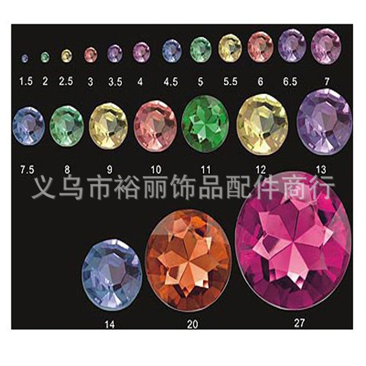 30mm尖底圆钻 圆形钻石 台湾大宝石 手机美容贴钻材料详情2