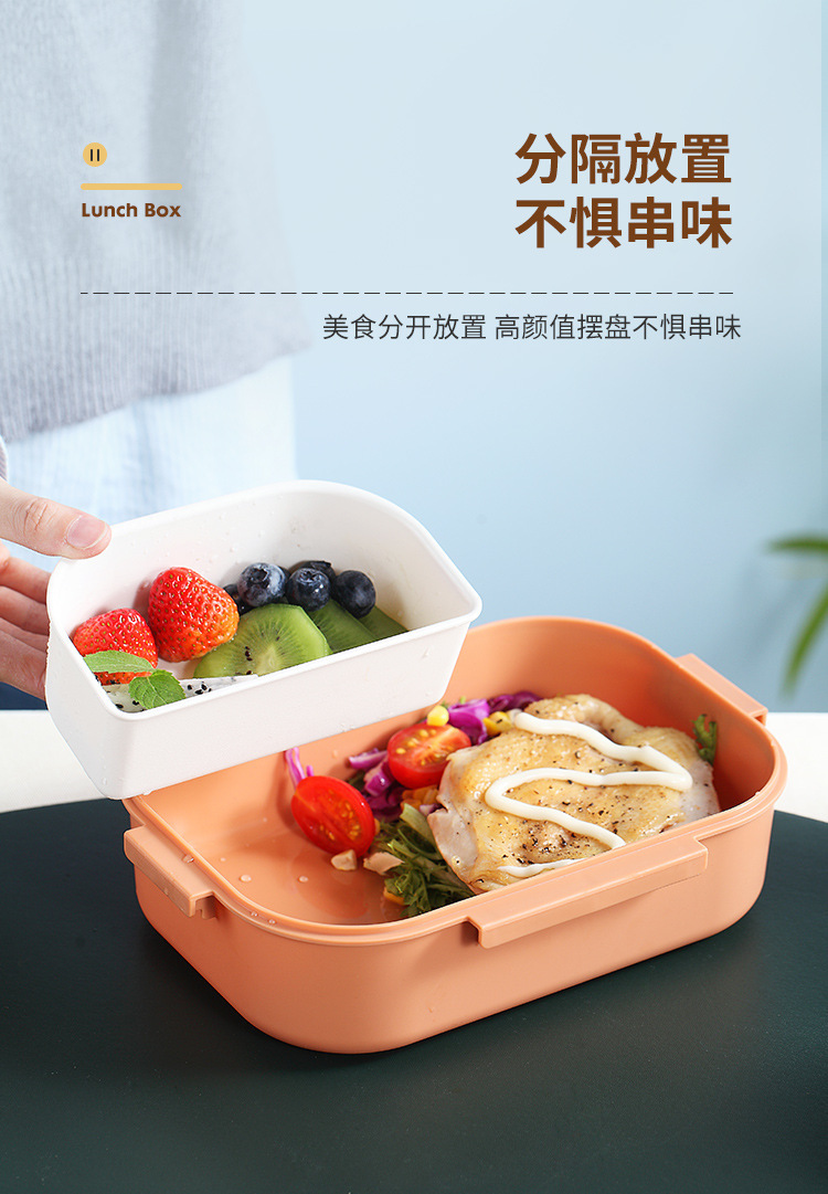 304不锈钢学生食品级塑料饭盒 创意酱料盒健康轻食便携便当盒餐盒详情8