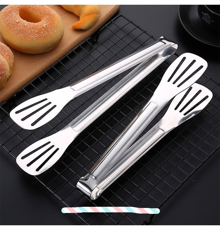 Stainless steel bread tongs, three-line barbecue tongs, baking tools, buffet barbecue tongs, Logo printable barbecue small tools pic 10
