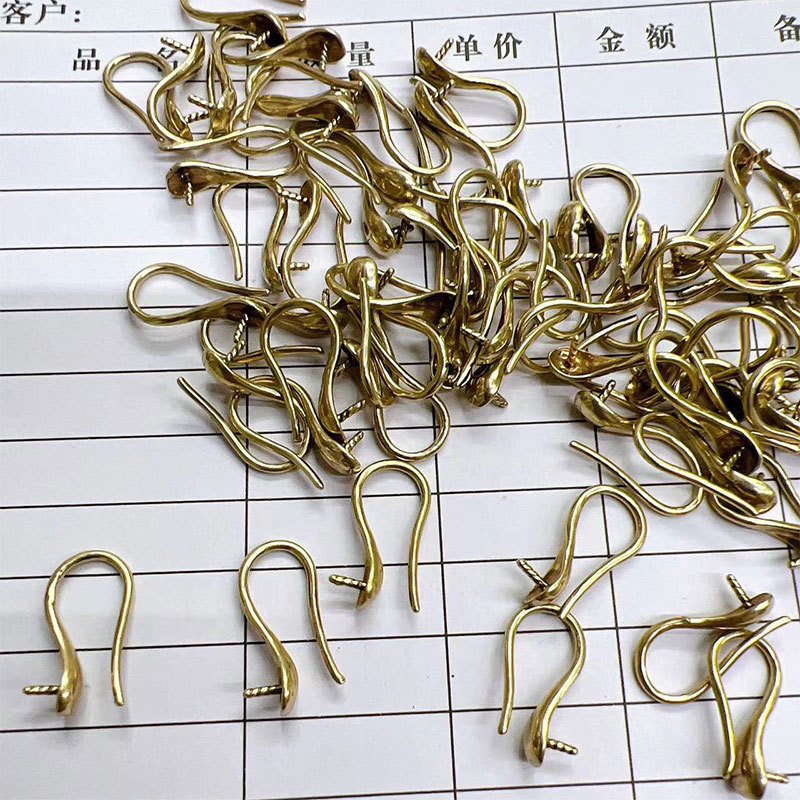 Simple semi-finished ear hook accessories with needle position, Diy ear hook jewelry accessories, earrings, half-hole bead cap earrings pic 2