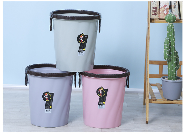 Household pressure ring handle trash can, Nordic style simple hotel trash can, heart-shaped handle trash can pic 16