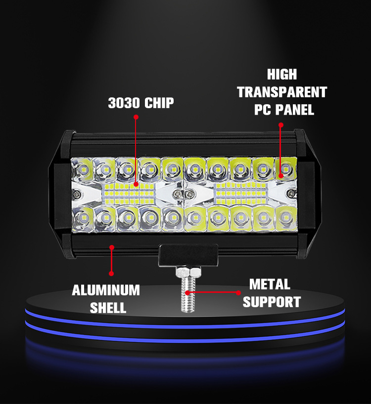 三木款20车灯双拼120W汽车LED工作灯 越野车改装车顶灯前照灯批发详情3