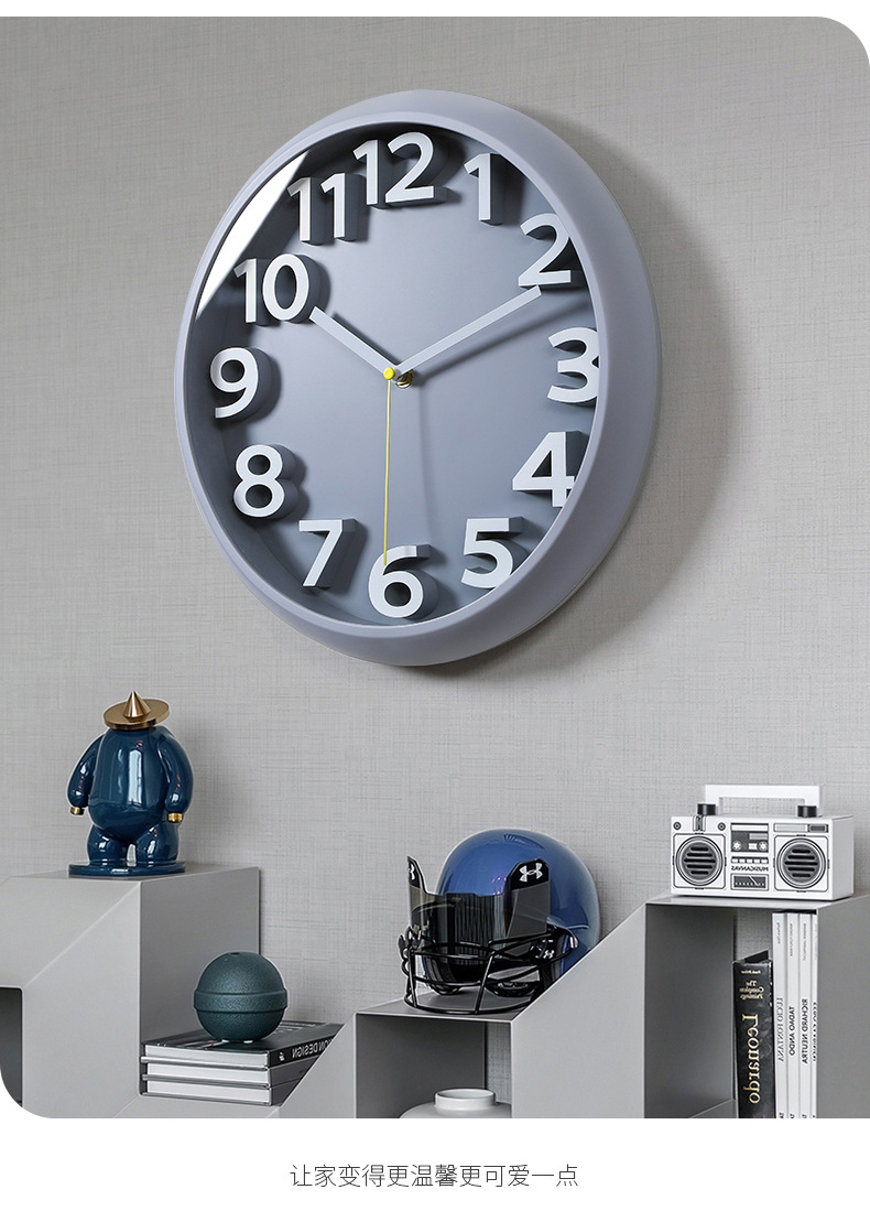 Hanlin Time Wave Modern and Simple Wall Clock, no need for drilling, home living room wall clock, fashionable wall watch, new large style pic 21
