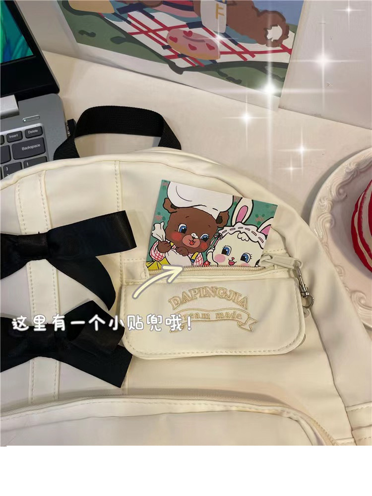 日系ins书包初中高中女生大学生高颜值双肩包蝴蝶结背包2023新款详情11