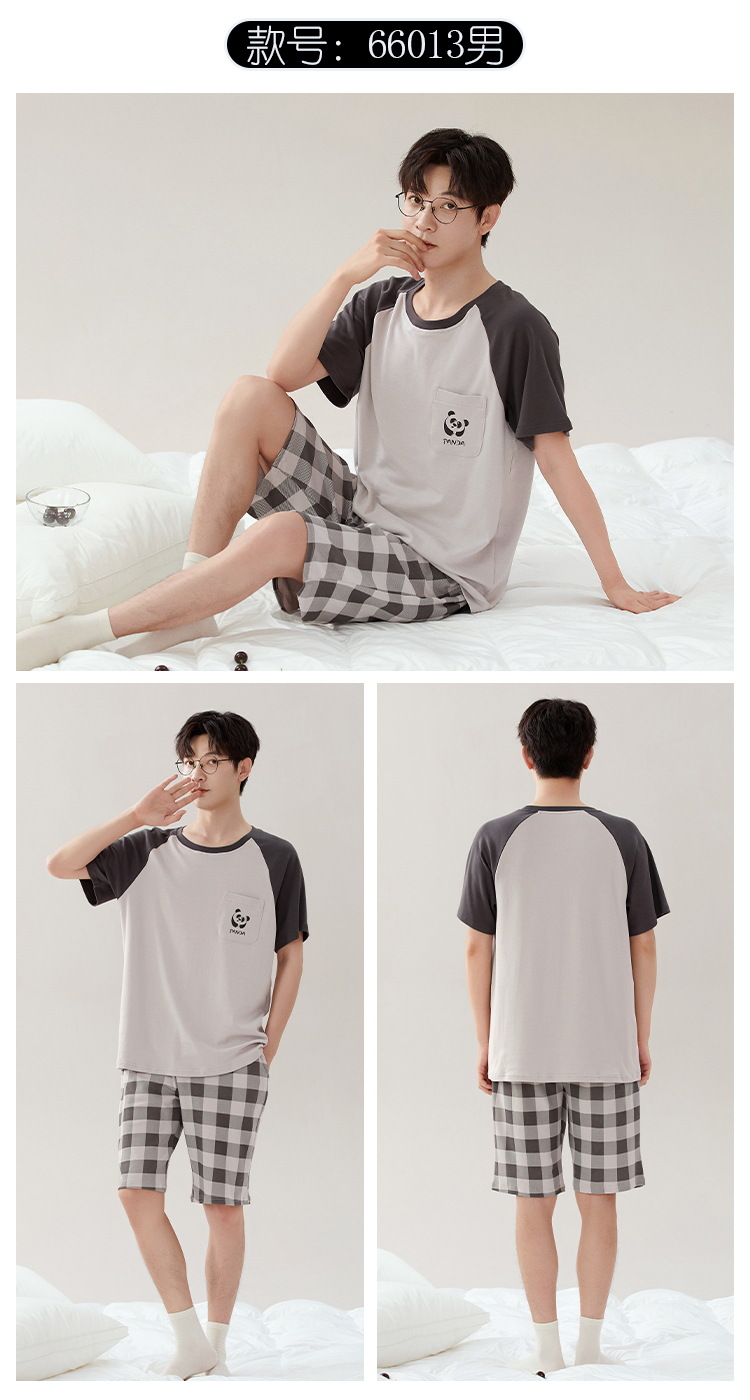 男士睡衣男款夏季纯棉短袖短裤2025年新款套装男生家居服韩式夏款详情24