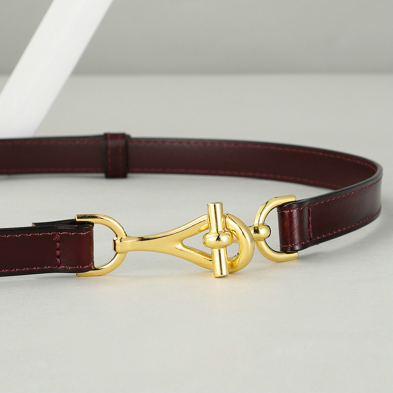 Adjustable genuine leather belt with button-down waist, fashionable and versatile dress suit, a new retro cowhide belt that is popular among Internet celebrities pic 5