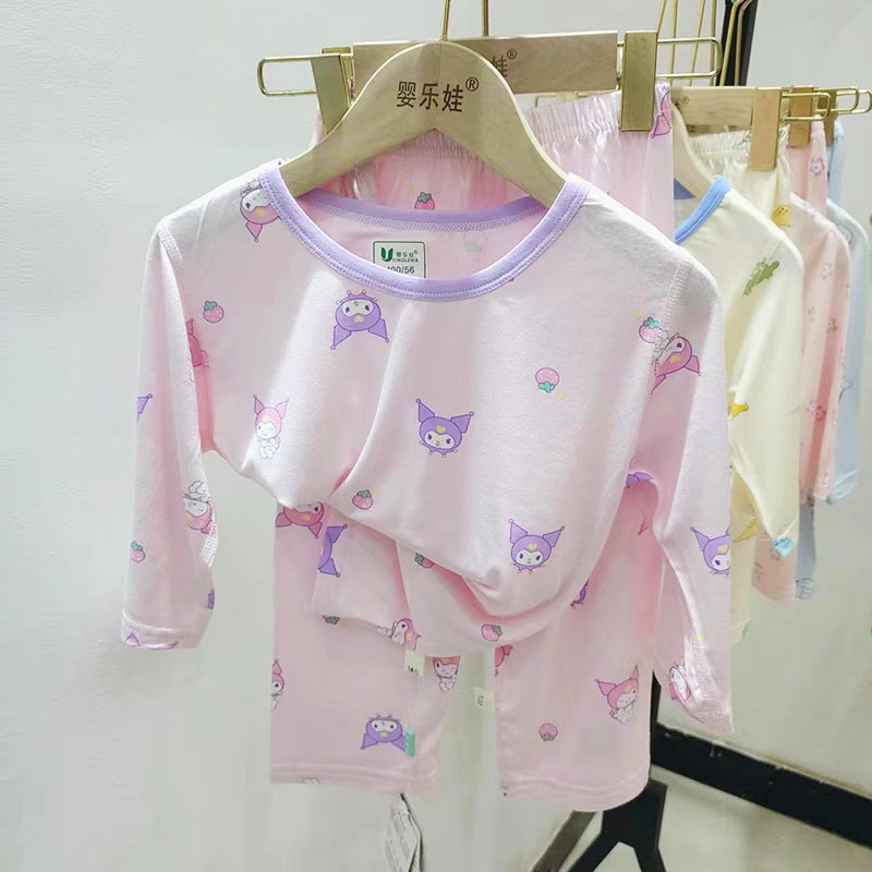 夏季新品小童中童天丝莫代尔空调服儿童七分袖冰爽家居服套装薄款详情4