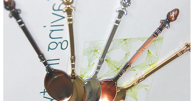 Elegant and charming, shy flower bud coffee spoon, retro long-handled spoon, alloy dessert spoon (JY50) pic 27